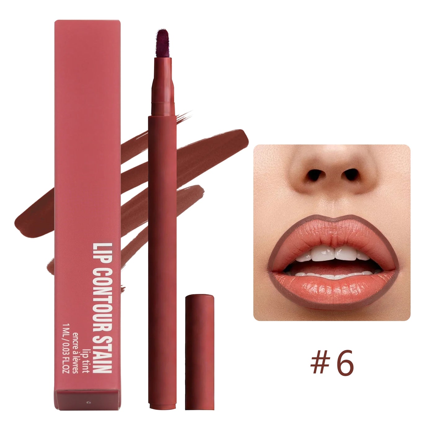 Waterproof Long Lasting Lip Contour Tint Lipliner Pen Factory Private Label 8 Color Fluffy Lip Liner Pencil
