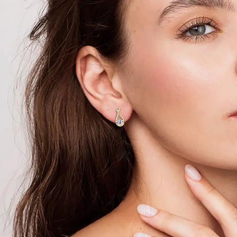 Luxury Trendy 925 Sterling Silver Fashion Female Cross Design 5.5mm 0.60ct Round  Hoop Moissanite Earrings for Women