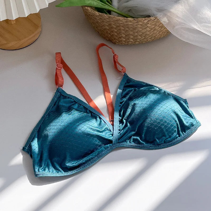 Women Push Up Bra Sexy Lingerie Bralette Wire free Bra Sexy Deep V neck Wireless Underwear Thin Seamless Bra Crossback Bra