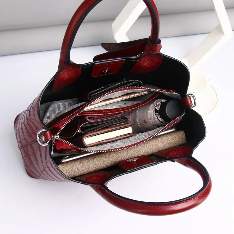 2024  European Women Luxury Retro Genuine Cowhide Leather Ladies Purses and Handbags Female Sale Price Fashion Online