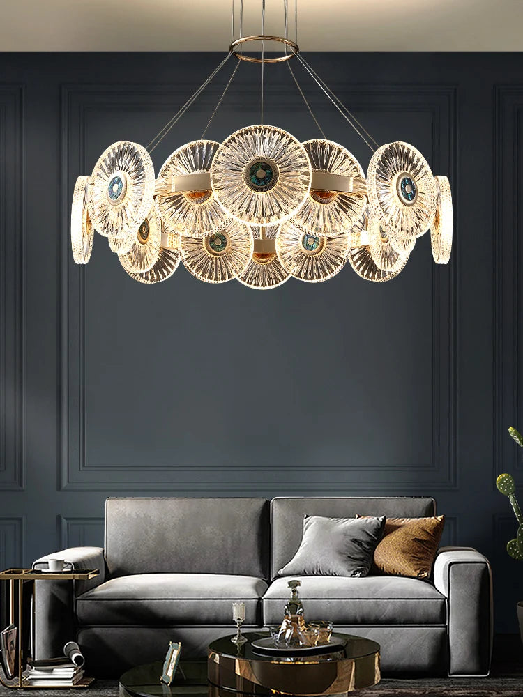 Home Hotel Living Room Decorative Italian Design Modern Gold Pendant Light European Nordic Luxury K9 Crystal Chandelier
