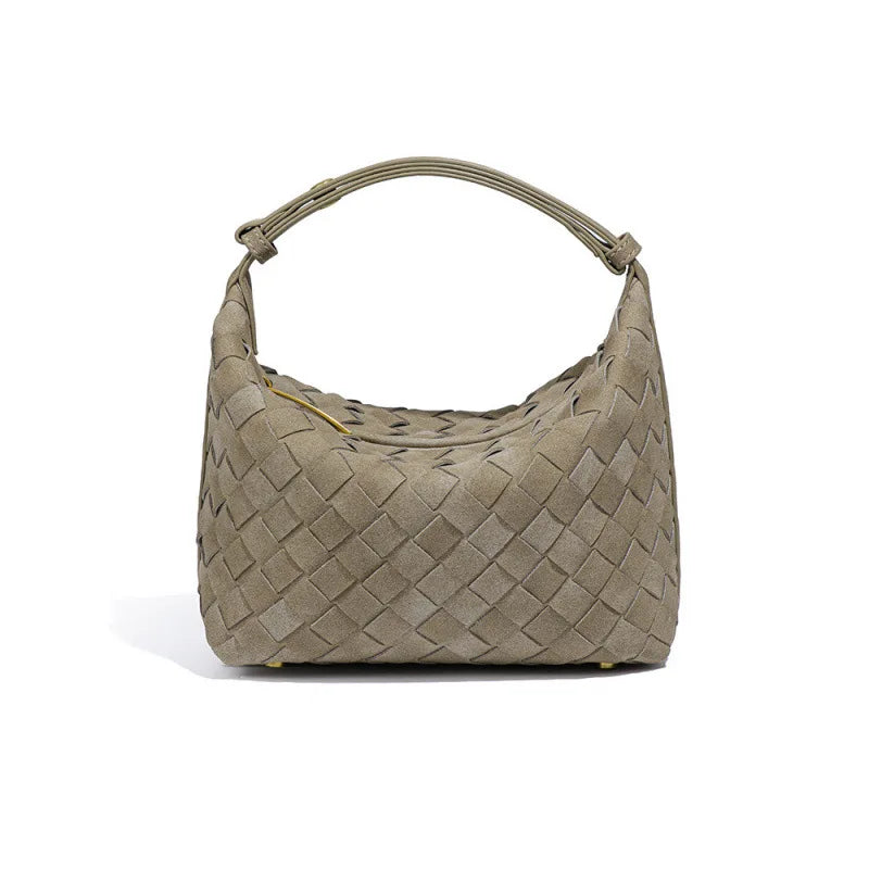 2026 New Model Matte Handmade PU Woven Portable Lunch Box Bag Fashionably Compact Mini Shoulder/Crossbody Bag Two Straps Candy