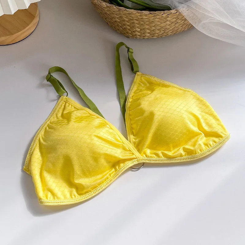 Women Push Up Bra Sexy Lingerie Bralette Wire free Bra Sexy Deep V neck Wireless Underwear Thin Seamless Bra Crossback Bra