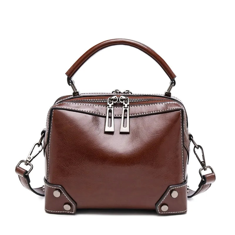 2025 Women's Luxury Genuine Leather Handbag Vintage Fashion Design Hot Selling for Summer and Winter Seasons Wholesale
