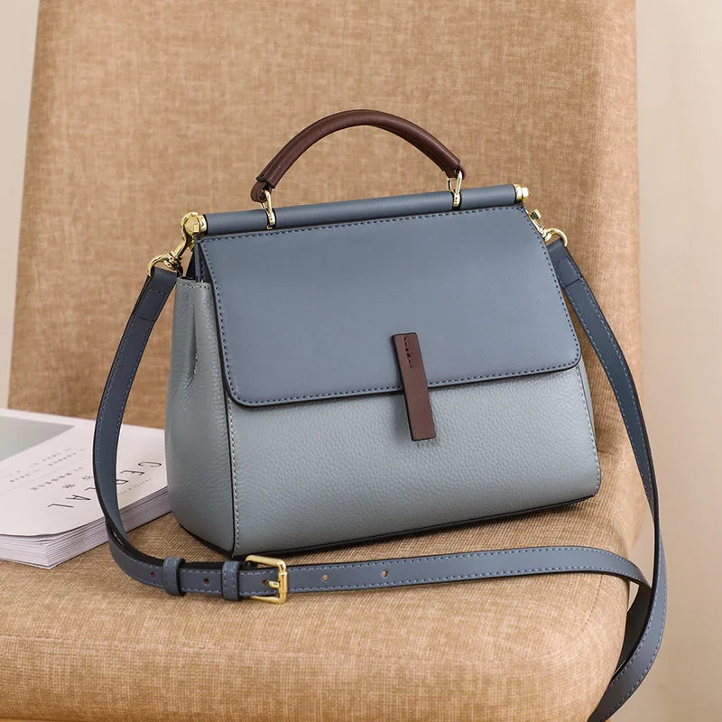 Women Shoulder Bags Genuine Leather Luxury Handbags Solid Color Crossbody Bags for Women Female Hand Bag Famous Brands Bolsa