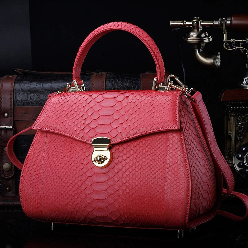 2025 Custom Luxury Genuine Exotic Snake Skin Leather Shoulder Crossbody Bag for Women Ladies