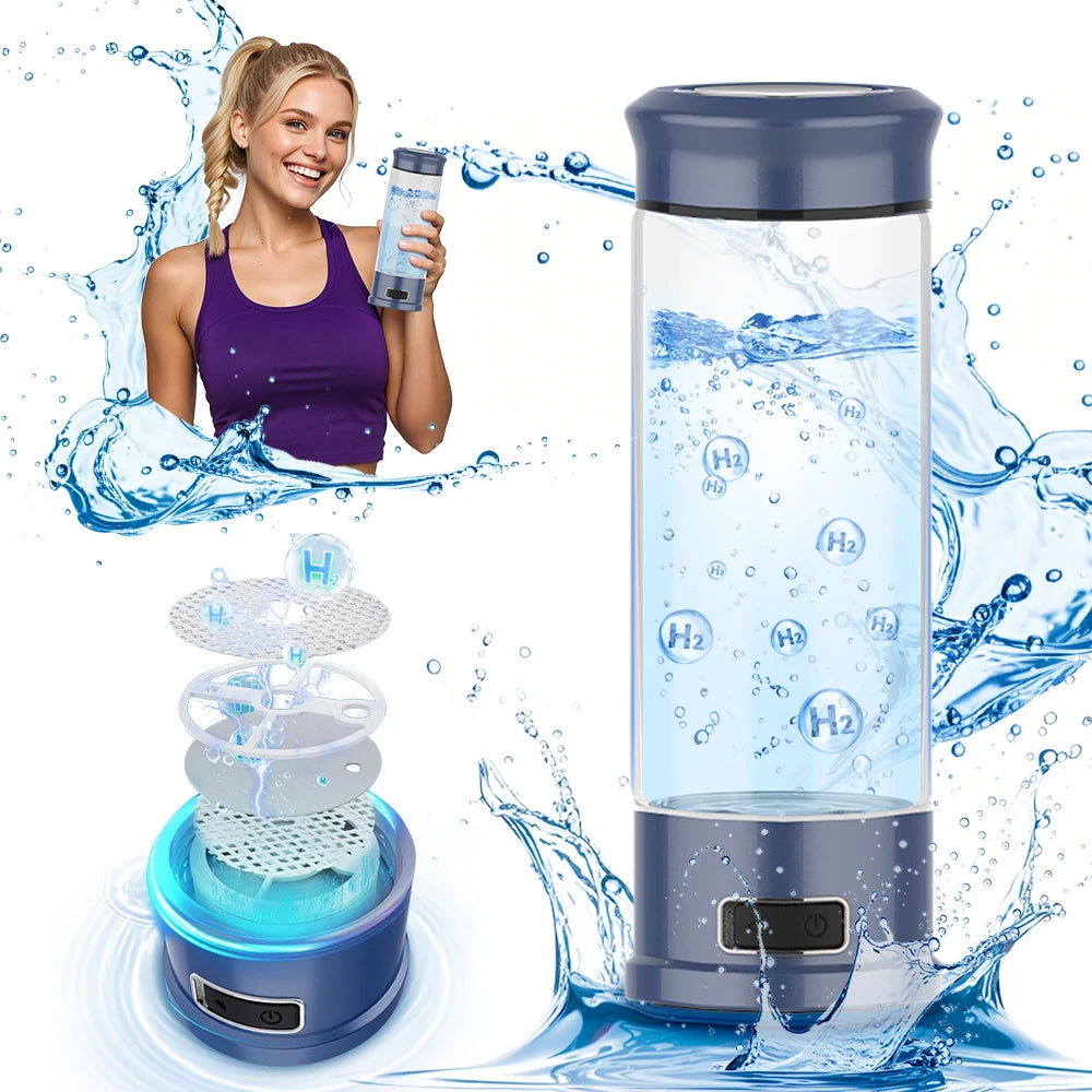 Hydrogen Water Bottle and Kettle Pitcher 1600PPB Glass Hydrogen Water Bottle New 2025 Usb 400ML Hydrogen Water Generators