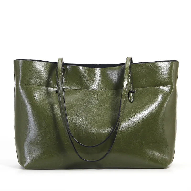 2025 Genuine Leather New Arrival Genuine Cowhide Leather Ladies Tote Bag Luxury Women Leather Handbag