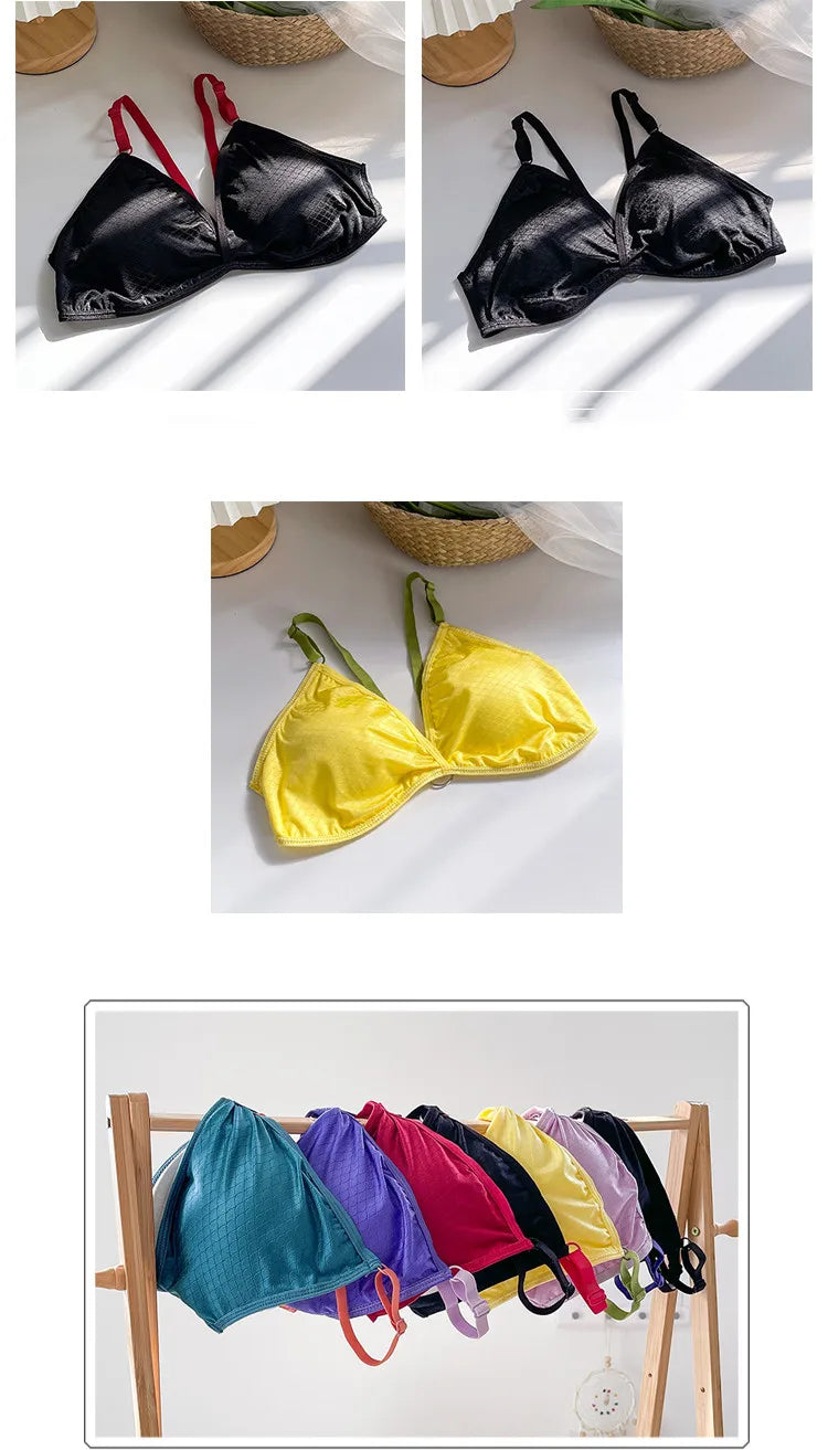 Women Push Up Bra Sexy Lingerie Bralette Wire free Bra Sexy Deep V neck Wireless Underwear Thin Seamless Bra Crossback Bra