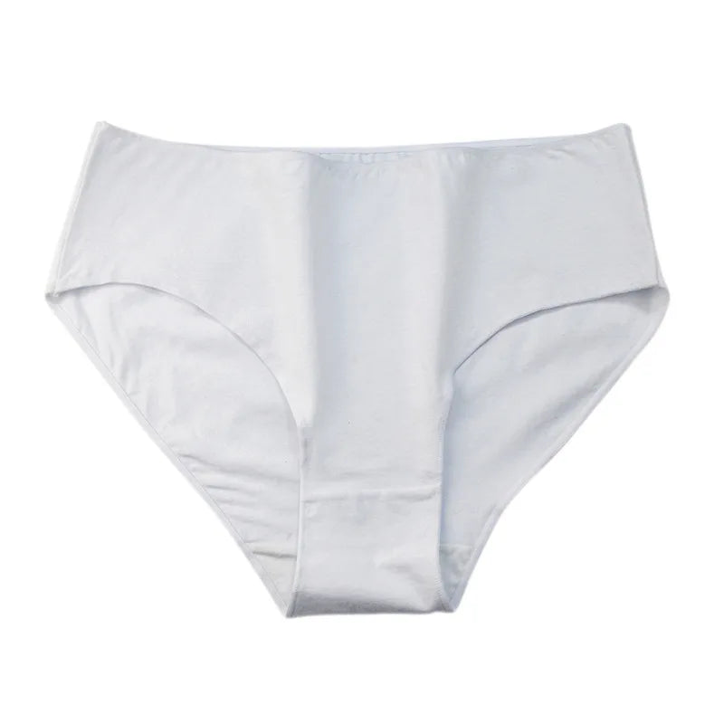 2Pcs/Set Cotton Briefs High Rise Panties Women Solid Color Underwear Comfort Lingerie M-2XL Panty Female Underpants Intimates