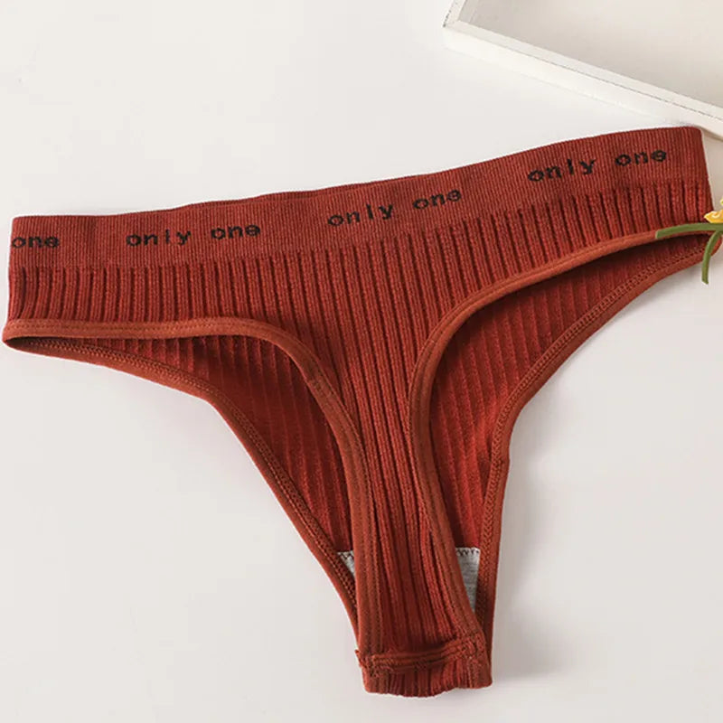 1PC Seamless G-String Panties Women's Underwear Female Underpants T-back Letter Belt Comfort Sexy Lingerie Shapewear Thongs