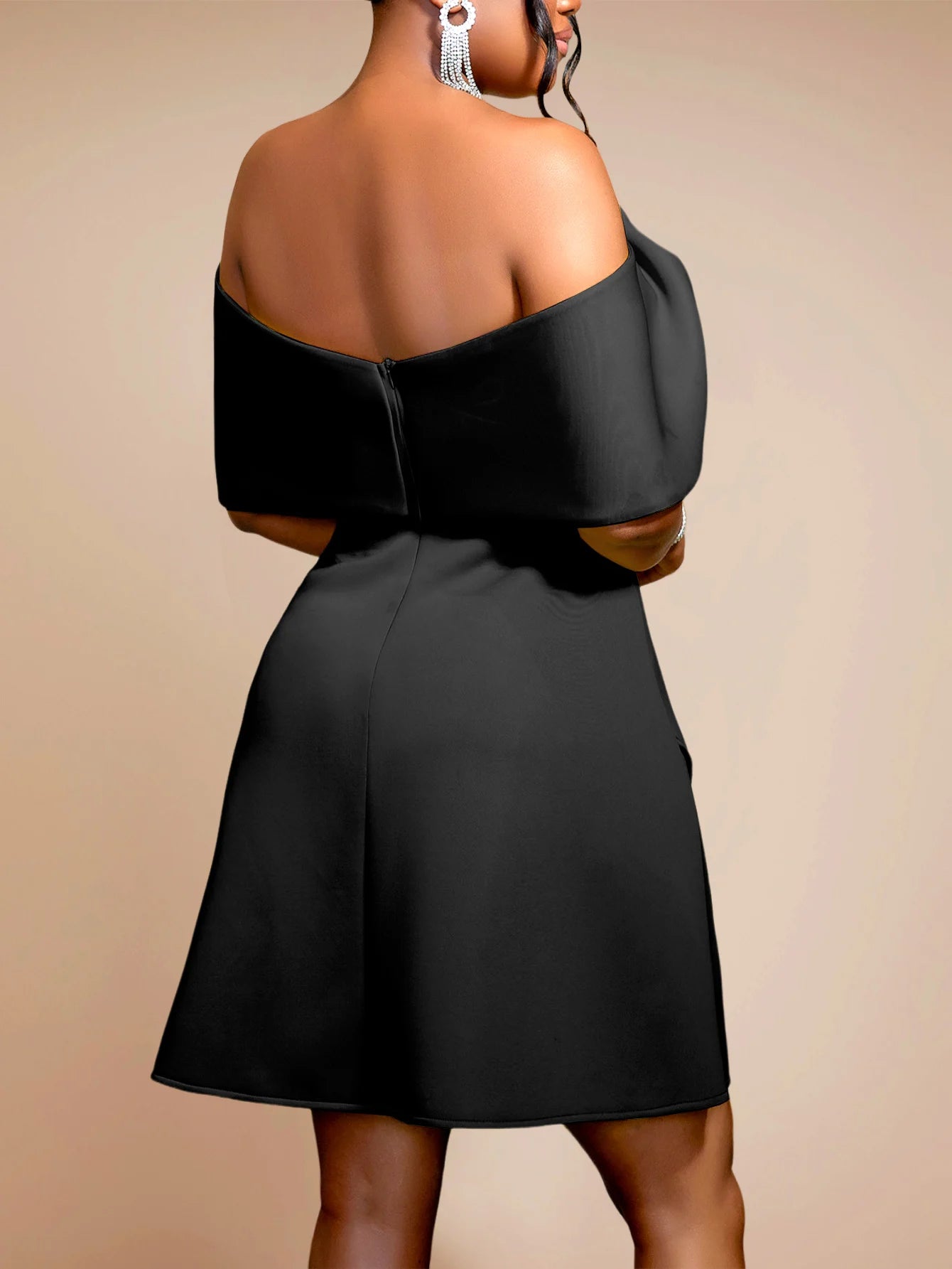New Arrival 2025 Autumn Winter Off Shoulder Irregular Slash Neck Large Bow a Line Cocktail Dresses