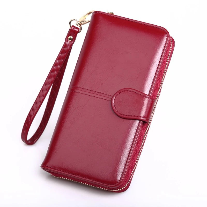 Capacity Multifunctional Pu Leather Women Zipper Long Clutch Wallet