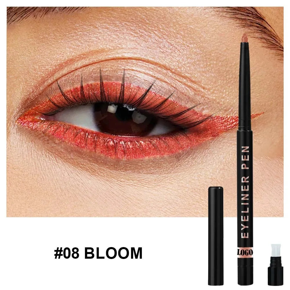 High Pigment Glitter Eyeliner Pencil Waterproof Long-Lasting Smudge-Proof Shimmery Metallic Eyeliner Makeup Pen