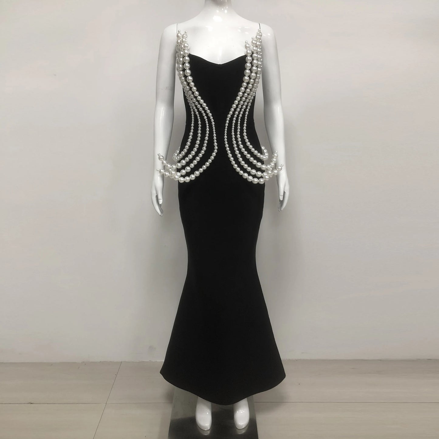 Sexy Red Wedding Party Dress Pearl Beading Strapless Bodycon Prom Gown Formal Luxury Evening Dresses With Pearls
