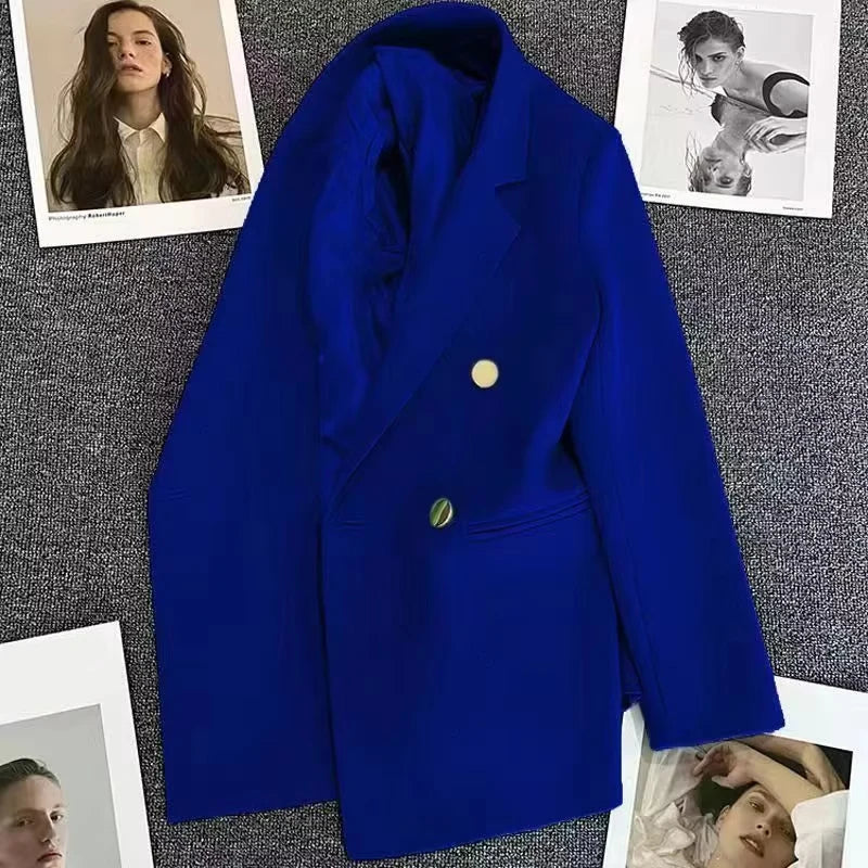 2025 Spring and Autumn New Women's Suit Coat Tops Fashion Elegant Solid Color Button Cardigan Women's Jacket