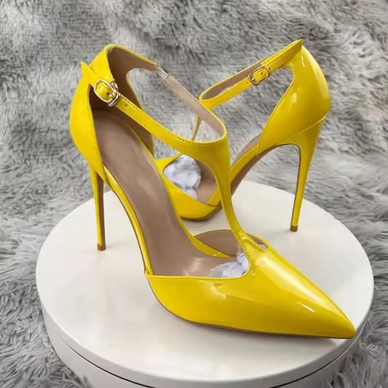 Latest Fashion Thin Stilettos Yellow  Heels for Ladies 12CM/10CM/8CM