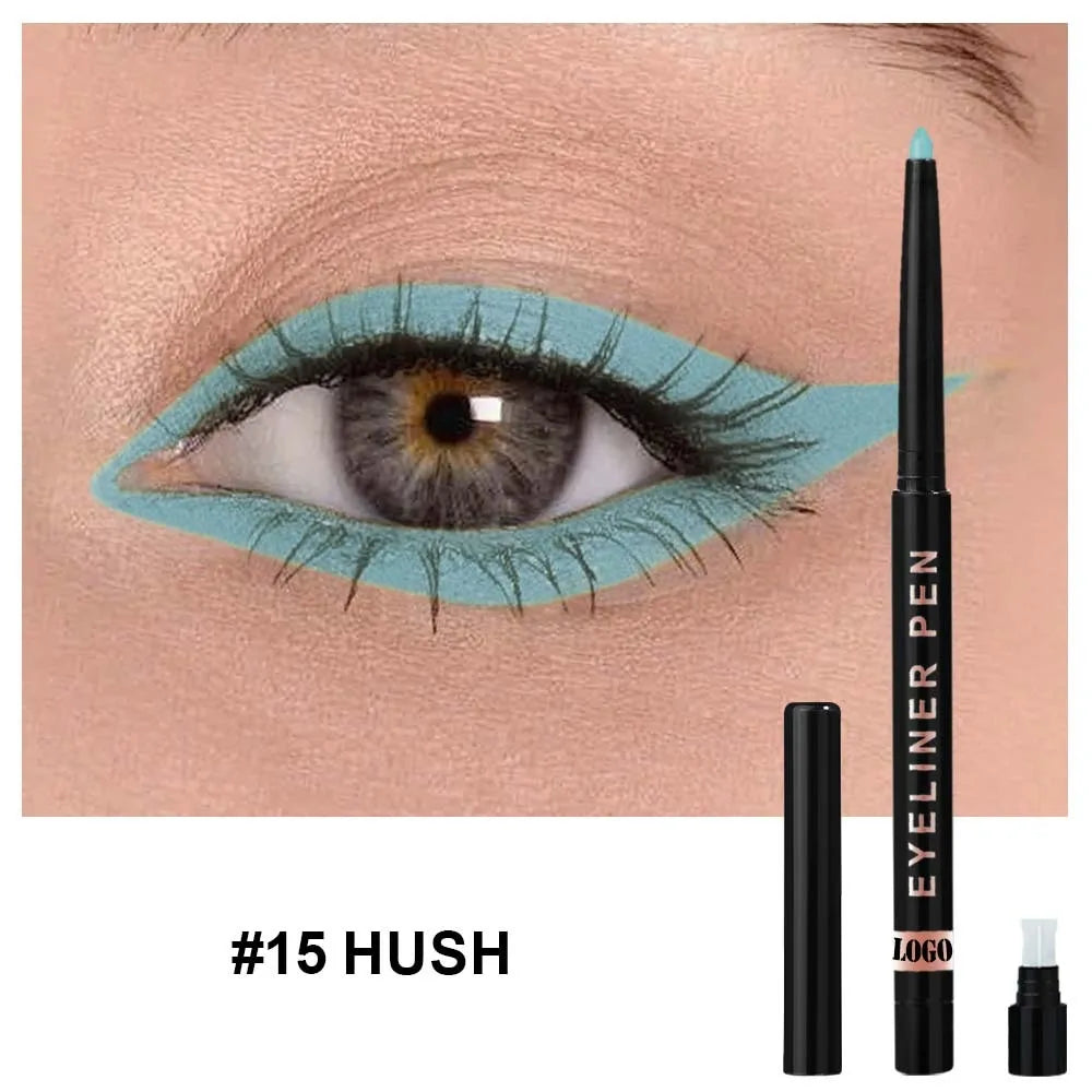 High Pigment Glitter Eyeliner Pencil Waterproof Long-Lasting Smudge-Proof Shimmery Metallic Eyeliner Makeup Pen