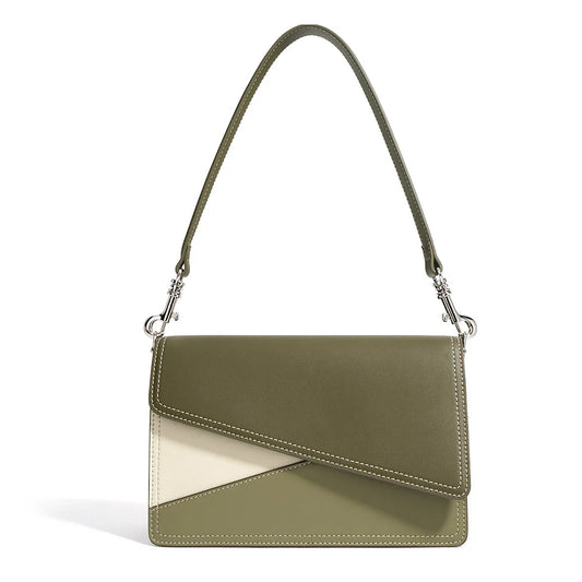 Hot Collection , Ladies , Women, Cowhide Genuine Leather Satchel Color Matching  Bag  at Best Price