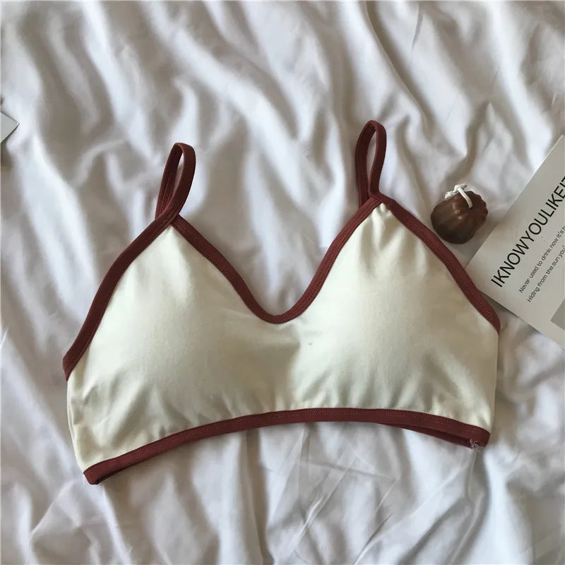 Women Non-wire Bra Cotton Brassiere Sexy Lingerie Female Push Up Bra Comfort Tube Top Underwear Small Cup Removable Pads