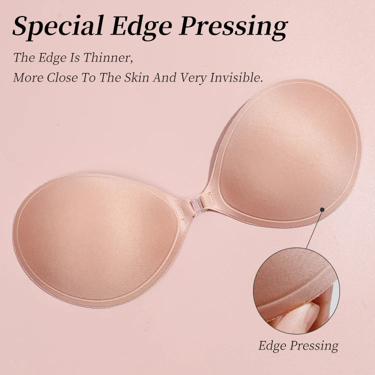 Plus Size Silicone Push-Up Wedding Dress Bra for Bridal Gowns Seamless Full Cup Invisible Adhesive Bra With Anti-Slip Design