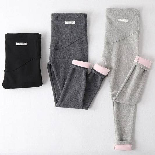 2025 New Autumn and Winter Plush Fashion Spicy Mom Pants for Women Pregnant Slimming and Toning Pants