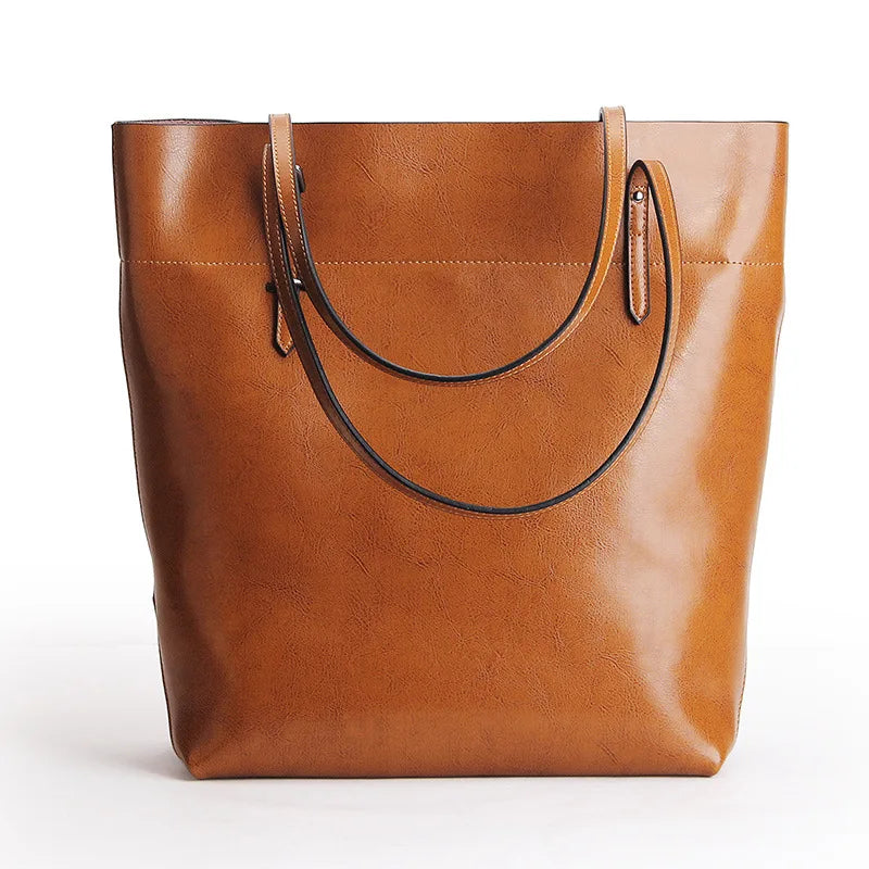 2025 Genuine Leather New Arrival Genuine Cowhide Leather Ladies Tote Bag Luxury Women Leather Handbag