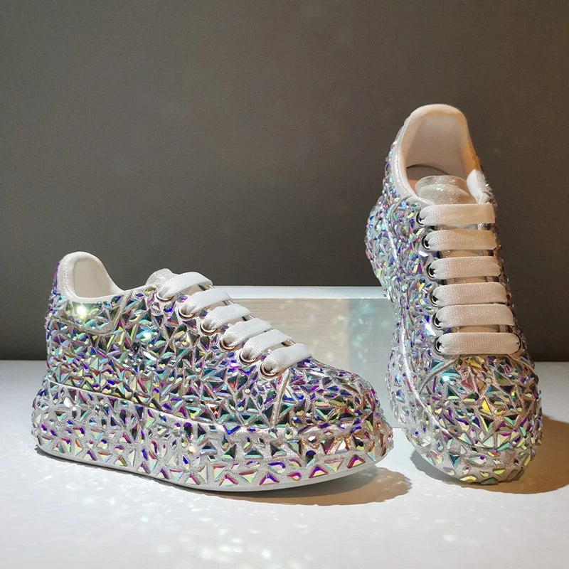 Diamond Chaussures De Sport  Walking Casual Zapatillas  Shoes Mujer Women's Pink Fashion Sneakers