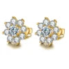 GRA  0.5CT Moissanite Diamond Flower Stud Earring for Women 925 Sterling Silver Solitaire Eternity Wedding Party Jewelry Set