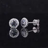MomentWill 10K Gold Fine Earbob 5mm Round Cut Diamond  Screw Back Earrings Moissanite Sapphire Emerald halo Stud Earrings