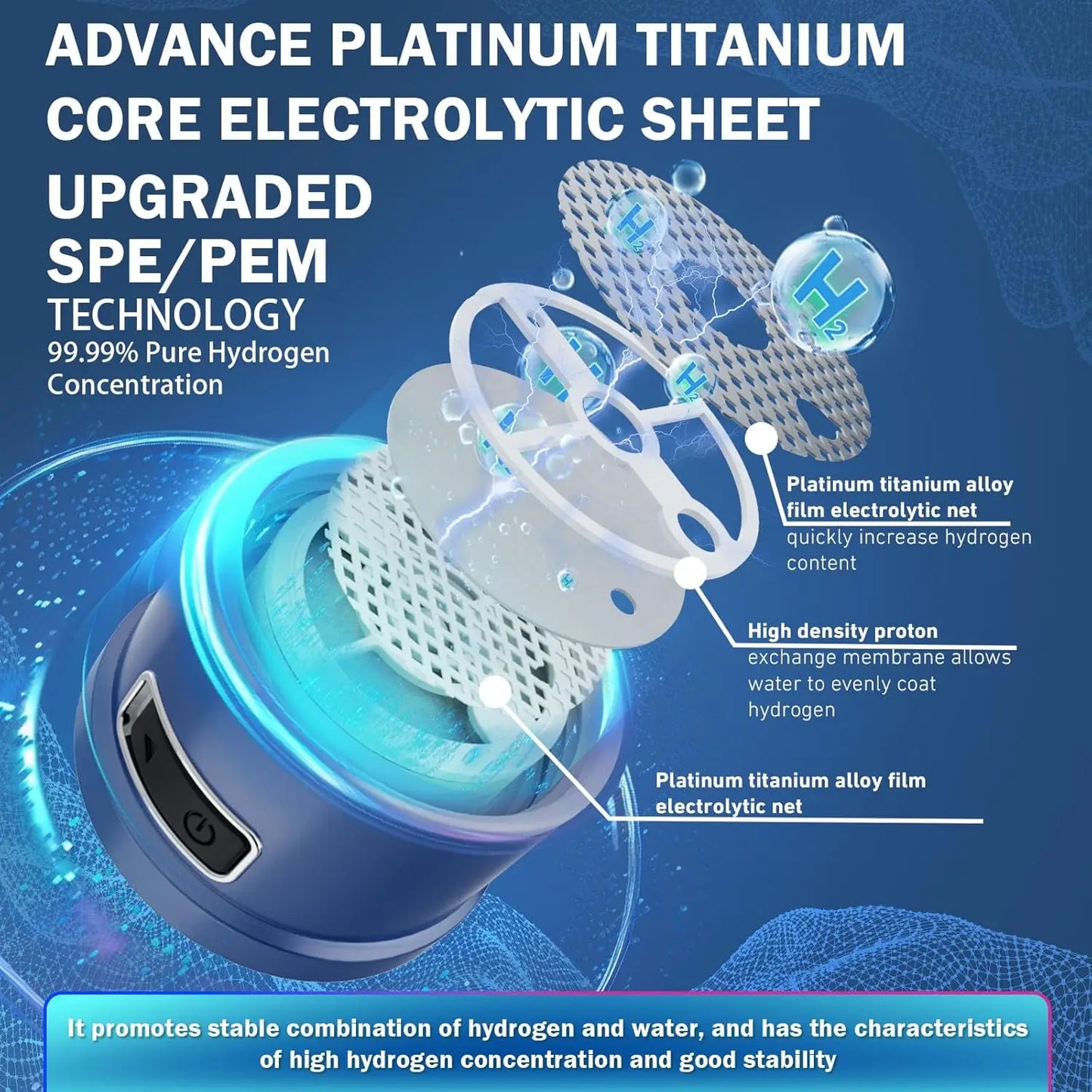 Hydrogen Water Bottle and Kettle Pitcher 1600PPB Glass Hydrogen Water Bottle New 2025 Usb 400ML Hydrogen Water Generators