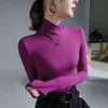 Women's High Neck Long Sleeve Sweet Elegant Thick Basic Tops