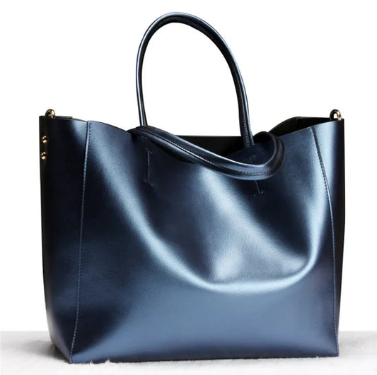 Femme Fashion Ladies Classic Luxury Genuine Cowhide Leather  Women' Tote Bag Handbag