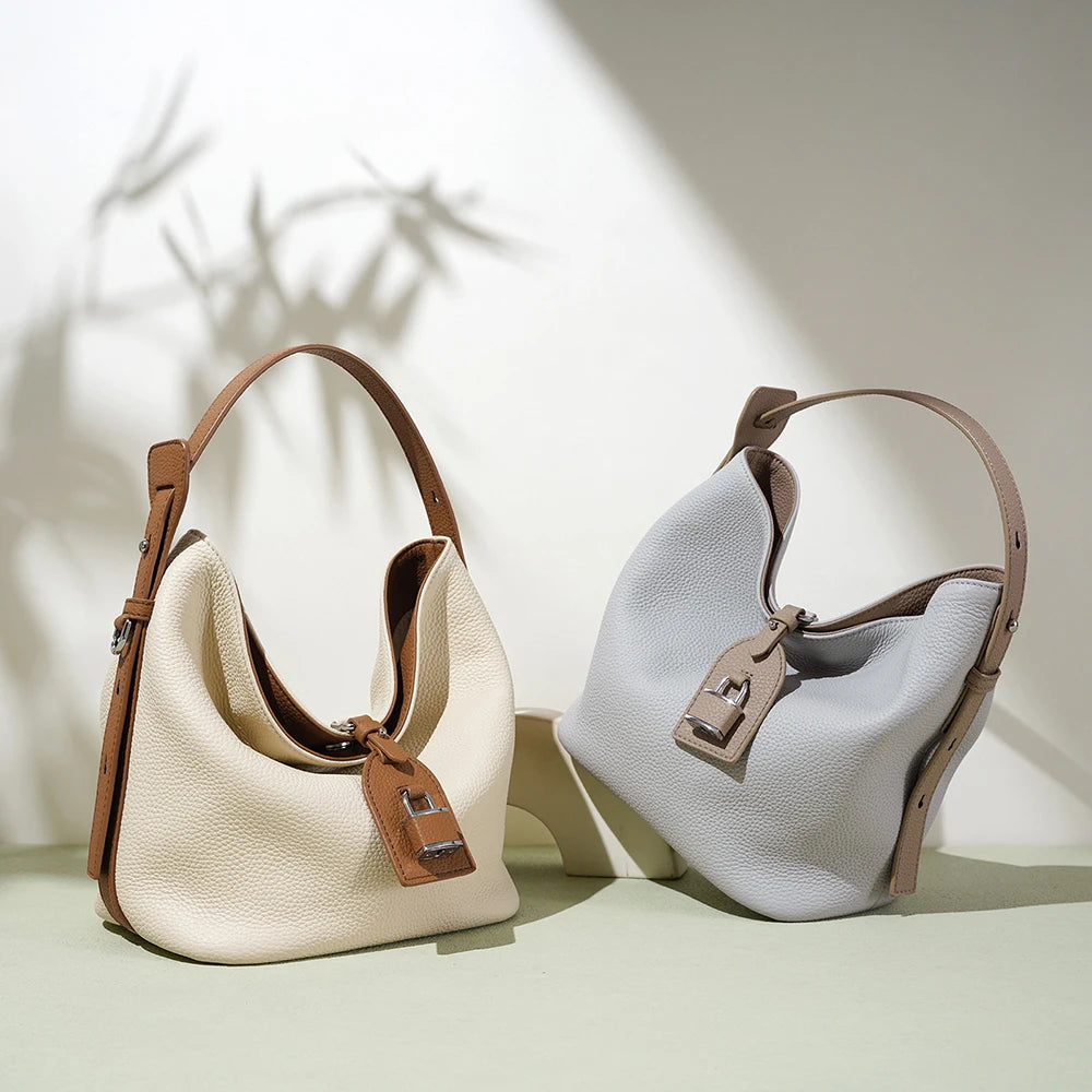 2025 NEW Design Top Grain Genuine Leather Underarm Bag Women's New Simple Single Shoulder Crossbody Women's Handbags
