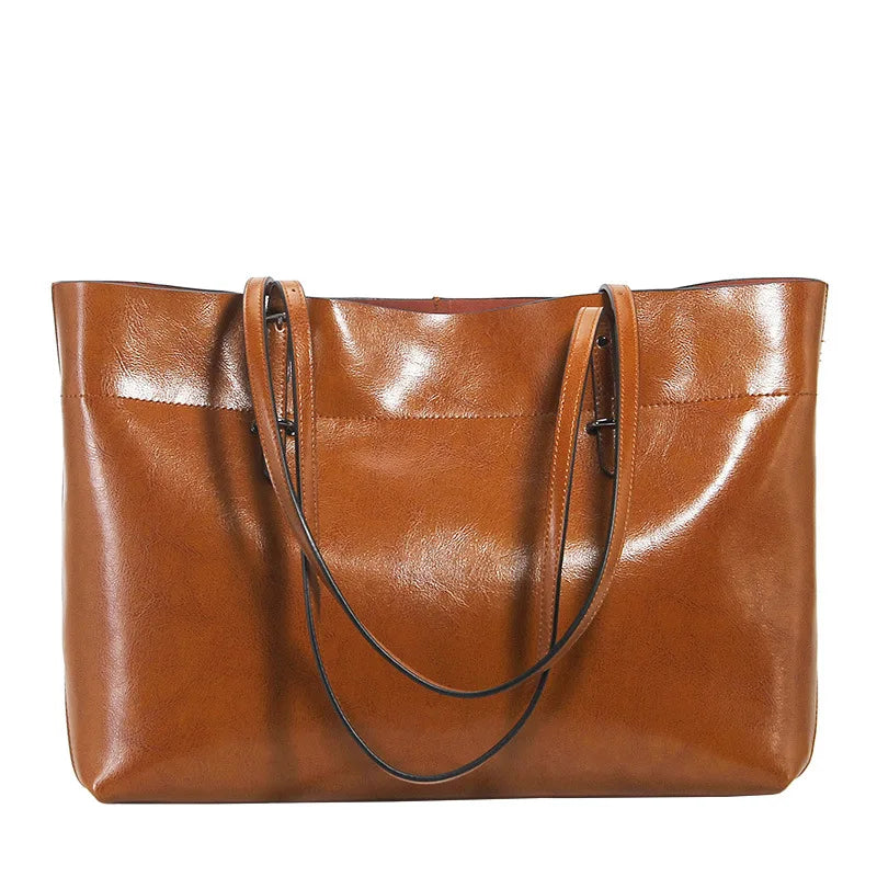 2025 Genuine Leather New Arrival Genuine Cowhide Leather Ladies Tote Bag Luxury Women Leather Handbag