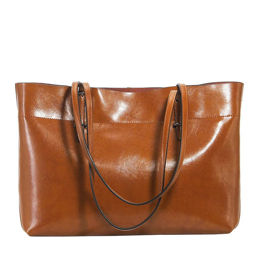 2025 Genuine Leather New Arrival Genuine Cowhide Leather Ladies Tote Bag Luxury Women Leather Handbag