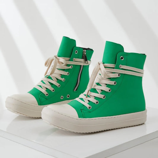 Zapatillas De Mujer Unisex Trendy Outdoor High Top Platform Boots PU Sneakers Casual Shoes for Women
