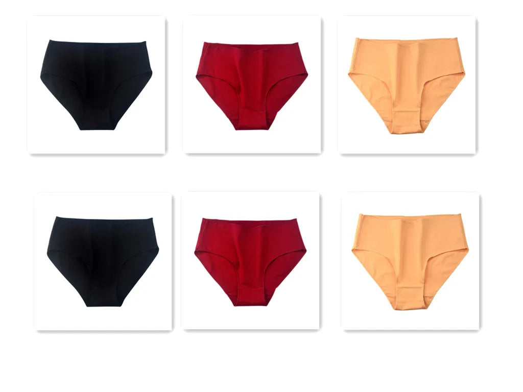 6Pcs/Set Cotton Panties Women High Waist Briefs Breathable Seamless Underwear Solid Color Soft Panty M-2XL Underpants Intimates