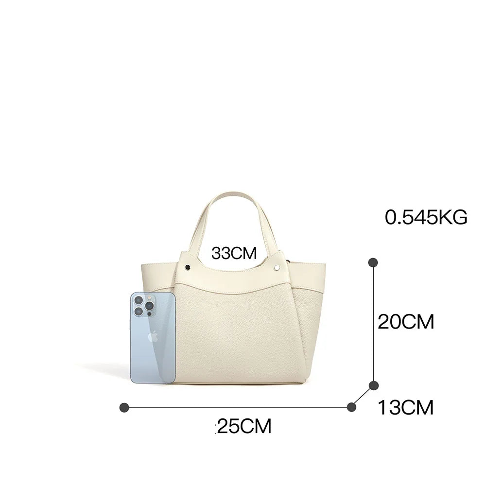 New 2026 Fashion Women's Genuine Cowhide Leather Candy Basket Handbag Portable Single Strap Polyester Summer/Winter Shoulder Bag