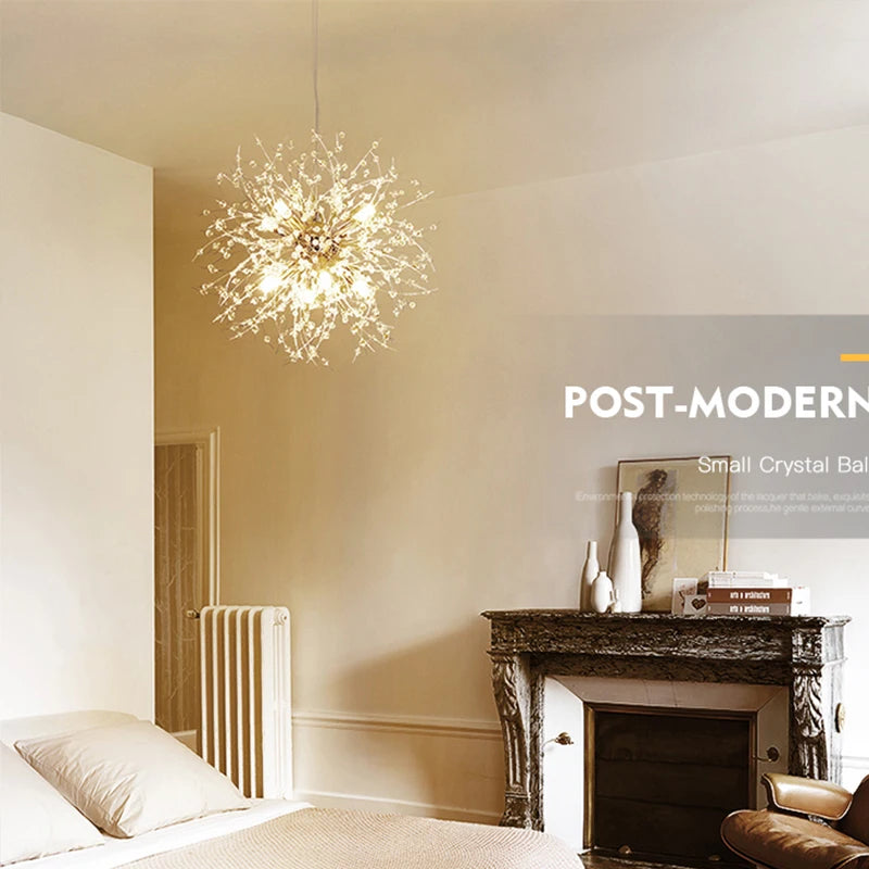 2026 Modern Crystal Dandelion Chandelier Lighting Pendant Lamp for Living Room Dining Room Home Decoration WF-P40GD Winfordo