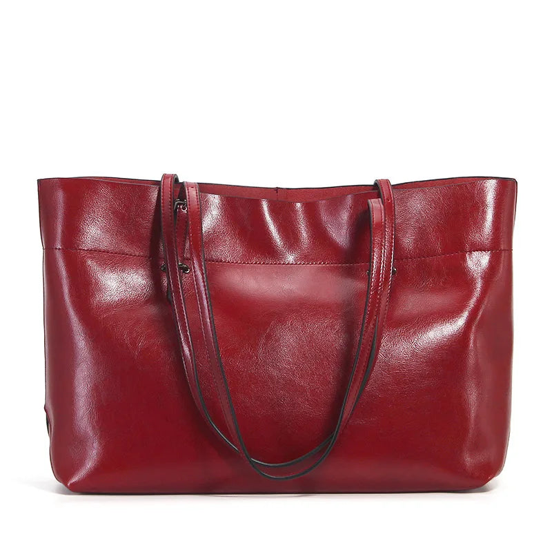 2025 Genuine Leather New Arrival Genuine Cowhide Leather Ladies Tote Bag Luxury Women Leather Handbag