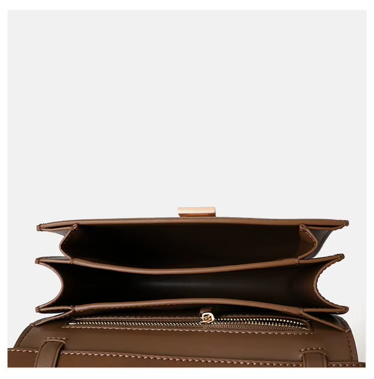 Luxury Women's Underarm Handbags Genuine Cowhide Leather Tofu Square Lock Messenger Bag Custom Portable with Open Closure