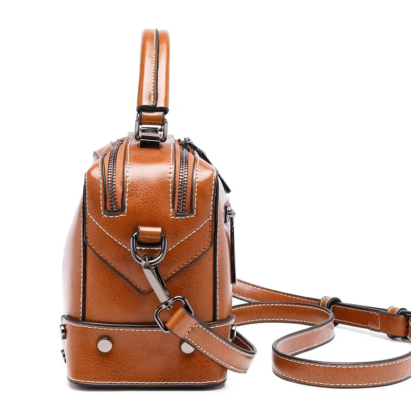 2025 Women's Luxury Genuine Leather Handbag Vintage Fashion Design Hot Selling for Summer and Winter Seasons Wholesale