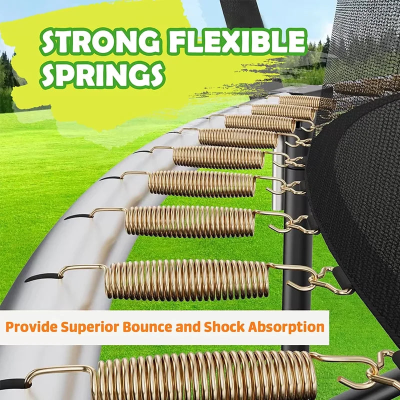 Outdoor PVC Sports Trampoline Big Size Lantern Style Anti-Rust Enclosure Net Ladder Safe for Kids Adults for Home Use
