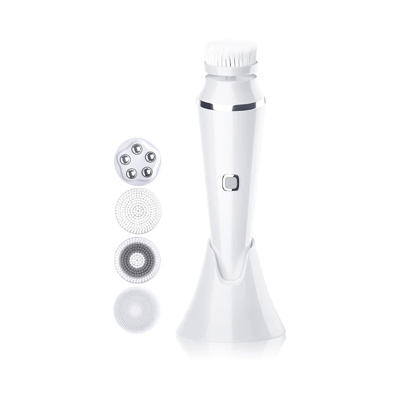 Waterproof USB Rechargeable Vibrate Exfoliate Sonic Electric Facial Cleansing Brush Facial Cleansing Silicone Face Brush