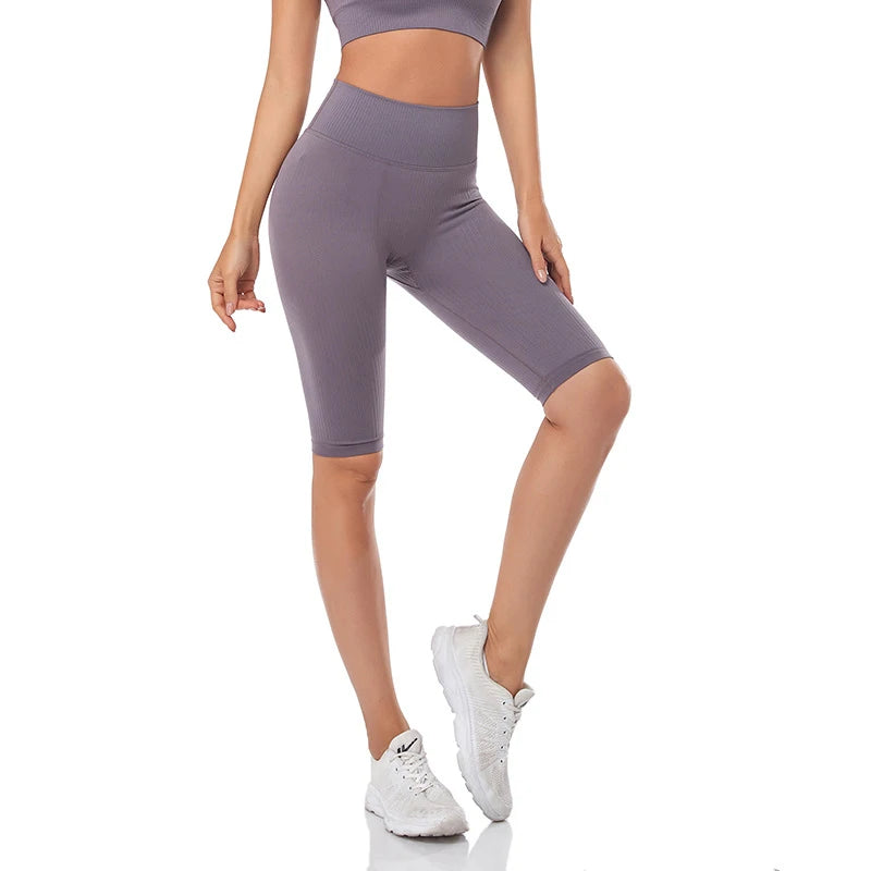 Seamless Fitness Women Yoga Shorts High Waist Workout Shorts Hip Push Up Yoga Running Shorts Sport Gym Leggings