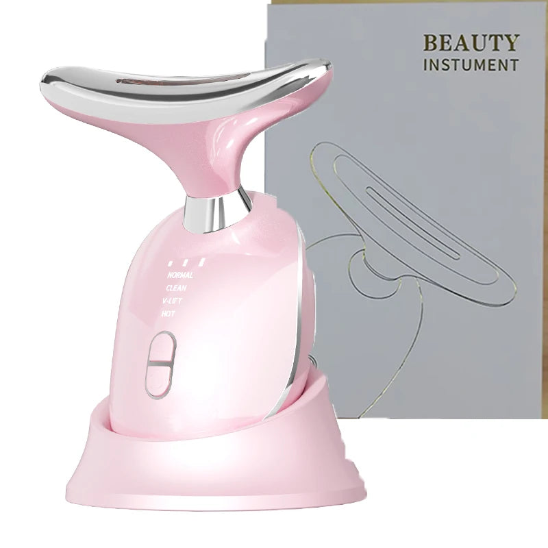 New Neck Massager Facial Lift Three Light Modes Electric Skin Tightening Device Beauty Instrument
