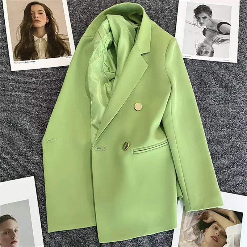 2025 Spring and Autumn New Women's Suit Coat Tops Fashion Elegant Solid Color Button Cardigan Women's Jacket