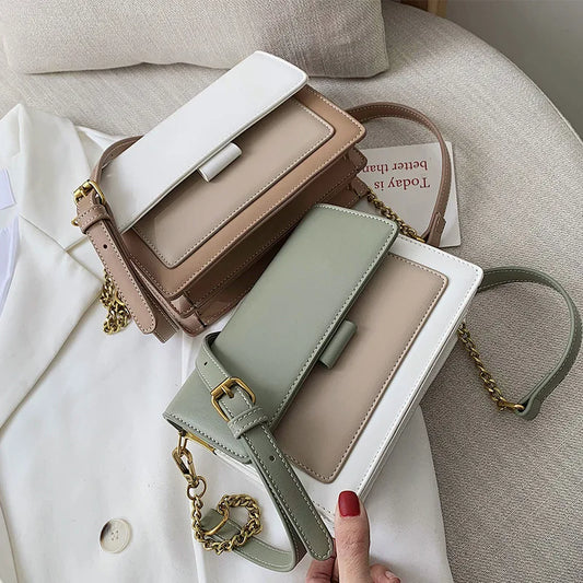 Women Bag 2025 New Fashion Texture Matching Color Hand Crossbody Bag With Ins Single Shoulder  Small Square Bag