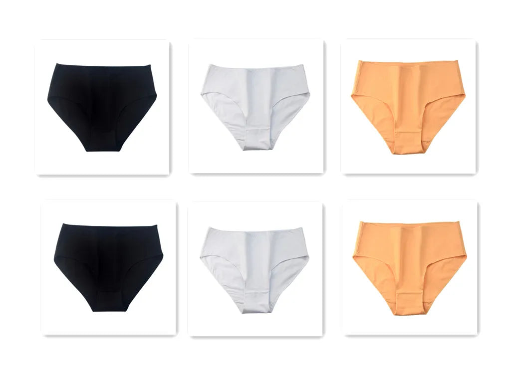 6Pcs/Set Cotton Panties Women High Waist Briefs Breathable Seamless Underwear Solid Color Soft Panty M-2XL Underpants Intimates